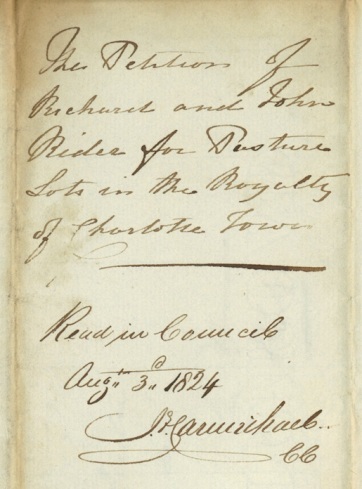 Land Petition, 1824, Richard Rider 3